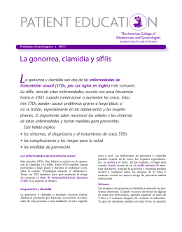 Patient Education Pamphlets, SP071, La gonorrea, clamidia y sífilis