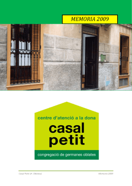 memoria 2009 PDF - Casal Petit – Hermanas Oblatas – Palma