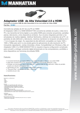 Adaptador USB de Alta Velocidad 2.0 a HDMI