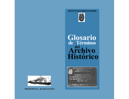Glosario de Términos del Archivo Histórico - Decanato