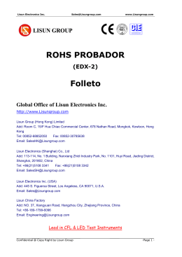ROHS PROBADOR Folleto - Lisun electrónica Inc.