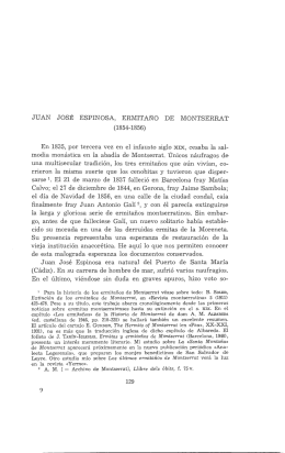 JUAN JOS~ ESPINOSA, ERMITAÑO DE MONTSERRAT (1854