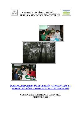 Plan program EA diciembre 2008 - Monteverde Cloud Forest Reserve