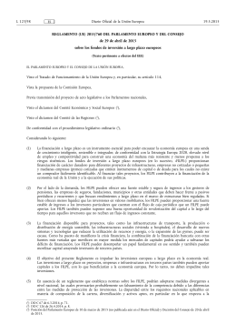 Reglamento (UE) 2015/760, de 29 de abril de 2015, sobre los