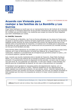 Acuerdo con Vivienda para realojar a las familias de La Bombilla y