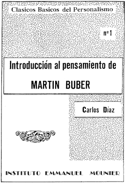 MARTIN BUBER - Instituto Emmanuel Mounier