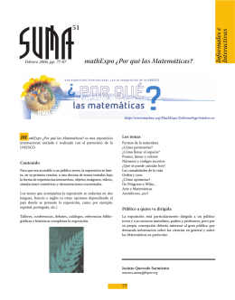 Por qué las Matemáticas? - SUMA Revistas de matemáticas