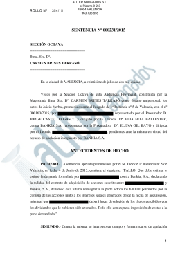 Sentencia Acciones Bankia 231/2015