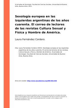 Sexología europea en las izquierdas argentinas de los años