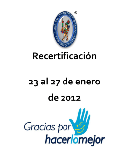 Recertificación 23 al 27 de enero de 2012