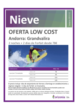 OFERTA LOW COST Andorra: Grandvalira