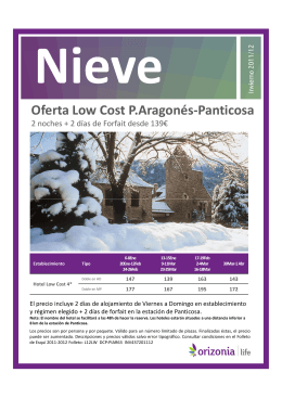 Oferta Low Cost P.Aragonés-Panticosa
