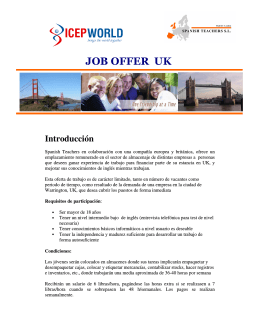JOB OFFER UK - Spanish Teachers