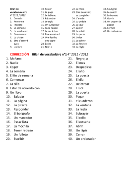 CORRECCIÓN Bilan de vocabulaire n°1 4° 2011 / 2012 1. Mañana