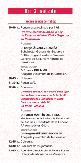 Jornada del sábado 3 - Colegio de abogados de Zaragoza