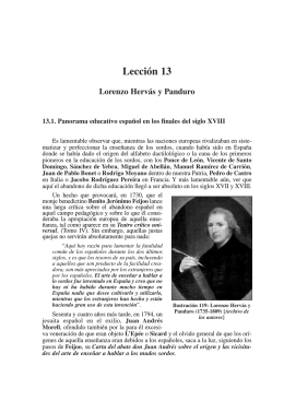 Lección 13. Lorenzo Hervás y Panduro