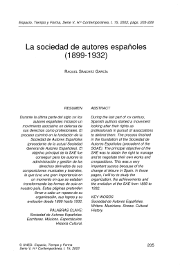 La sociedad de autores españole (1899-1932) - e-Spacio