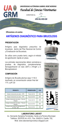 folleto antigeno bru.. - Facultad de Ciencias Veterinarias
