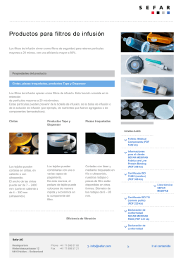 Filtración – Productos para filtros de infusiónProductos
