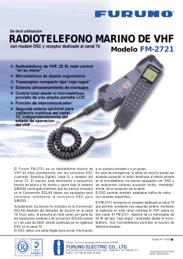 RADIOTELEFONO MARINO DE VHF Modelo FM-2721