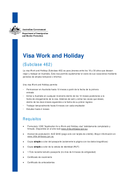 Visa Work and Holiday - Working Holiday Chile