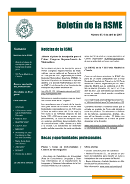 Boletin electrónico nº 87 - Real Sociedad Matemática Española