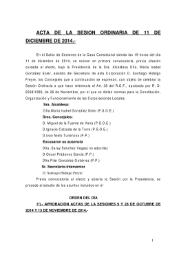 acta de la sesion ordinaria de 11 de diciembre de 2014.