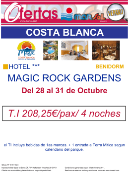 COSTA BLANCA MAGIC ROCK GARDENS T.I 208,25€/pax