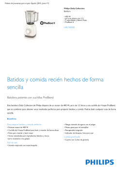 Product Leaflet: Batidora 400 W, jarra de