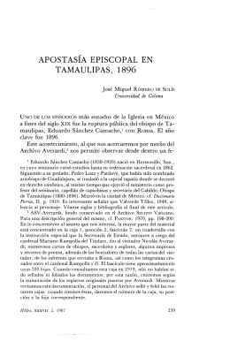 apostasía episcopal en tamaulipas, 1896
