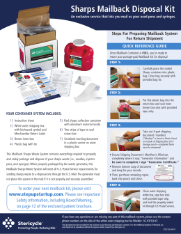 Sharps Mailback Disposal Kit