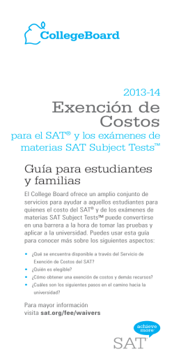 SAT Fee Waiver Program - Spanish Guide for Families