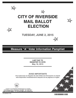 A rticle V - Riverside County Registrar of Voters