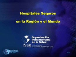 Hospitales y Seguros - DISASTER info DESASTRES