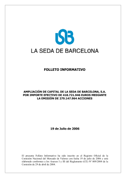 FOLLETO INFORMATIVO - La Seda de Barcelona