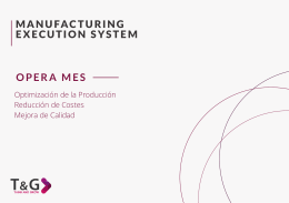 MANUFACTURING EXECUTION SYSTEM OPERA MES