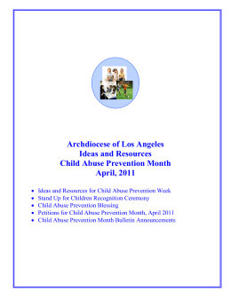 Archdiocese of Los Angeles Ideas and Resources Child Abuse