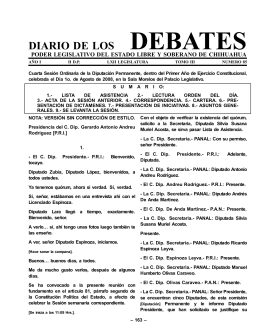 DEBATES - H. Congreso del Estado de Chihuahua