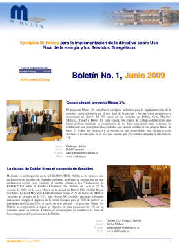 Boletín No. 1, Junio 2009
