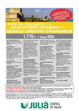 MÉXICO: CIRCUITO CHIAPANECO