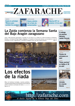 Periódico Zafarache 38 - Comarca Ribera Baja del Ebro