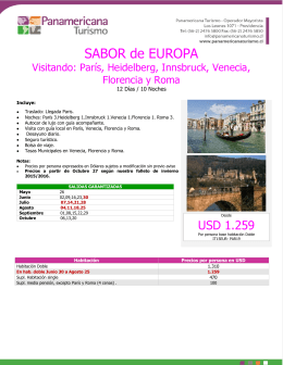 SABOR de EUROPA - Panamericana Turismo