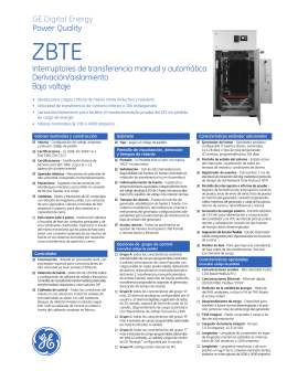 Zenith ZBTE Bypass-Isolation Open Transition (Spanish).