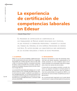 La experiencia de certificación de competencias laborales en Edesur
