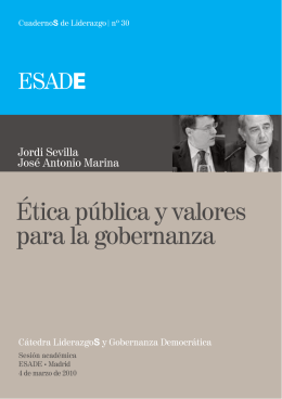 Ética pública y valores para la gobernanza