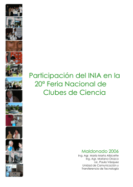 Participación del INIA en la 20ª Feria Nacional de Clubes de Ciencia