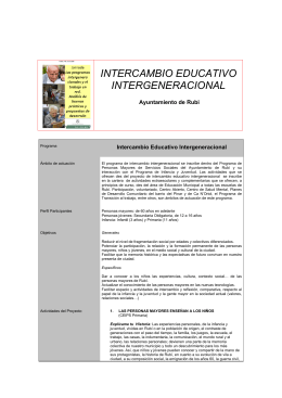 INTERCAMBIO EDUCATIVO INTERGENERACIONAL