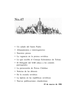 CRÓNICA DE LA IGLESIA CATÓLICA DE LITUANIA No. 47