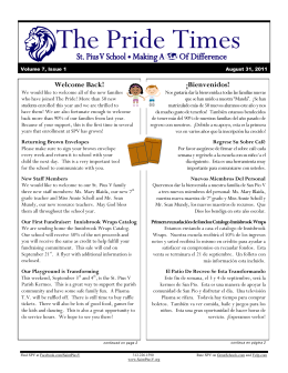 The Pride Times - St. Pius V School