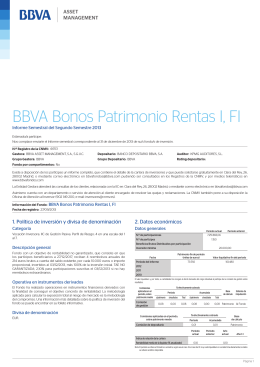 BBVA Bonos Patrimonio Rentas I, FI